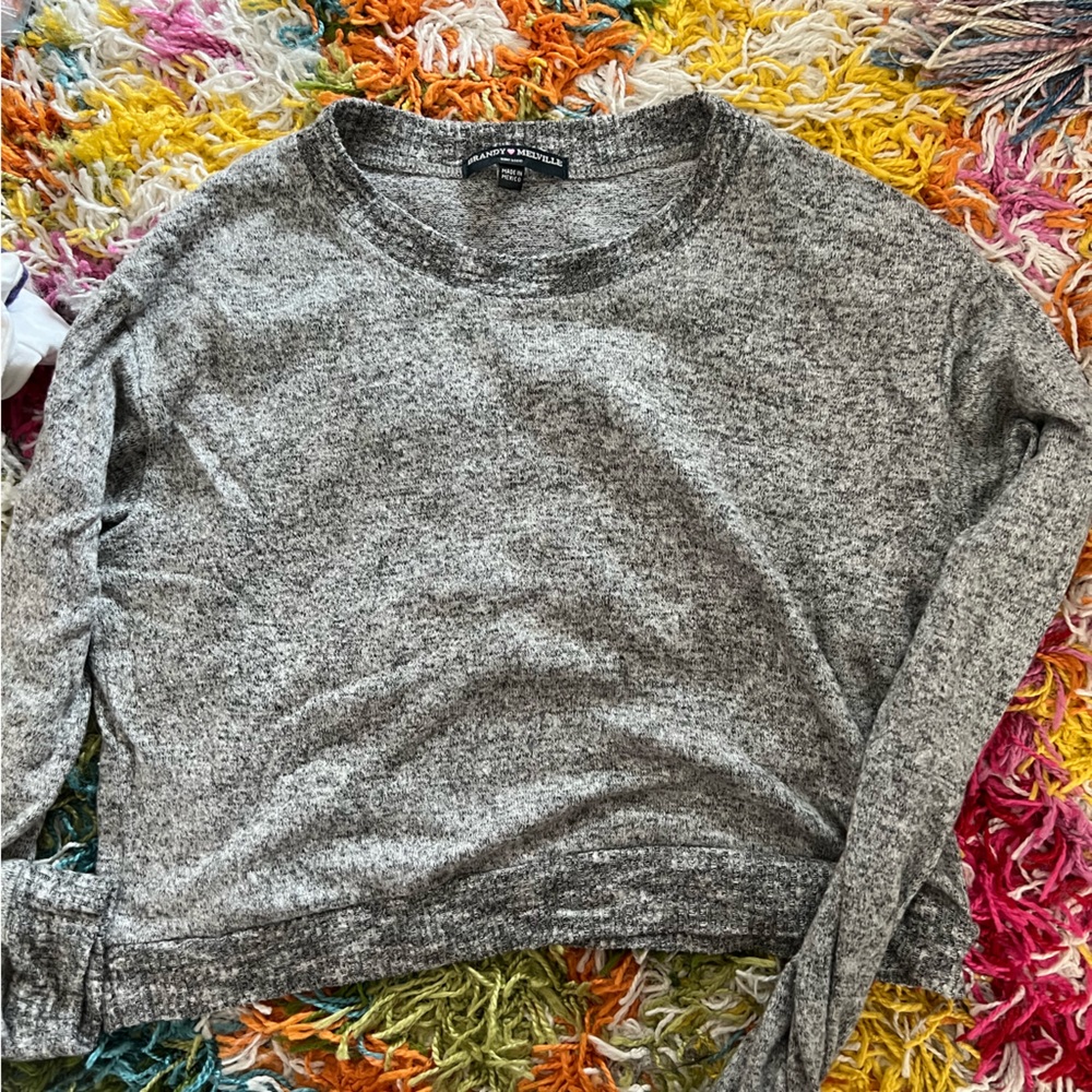 Brandy Melville Grey Sweater Crop Top
